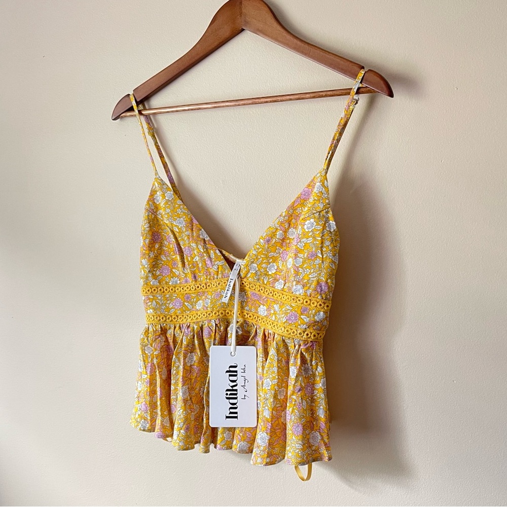 Indikah Spagetti Strap Floral Top